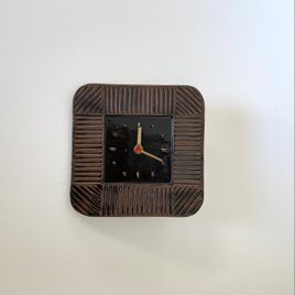 こだわり針の時計 (小) 黒×茶色