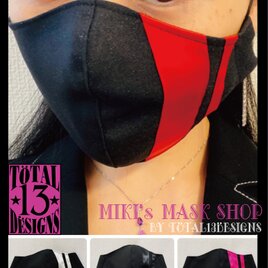 新作　モード系　送料無料　おしゃれ　ストライプ　マスク　布マスク　大きめ　大人用　立体マスク　メンズマスクの画像