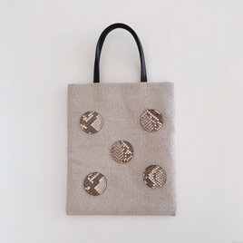 linen choi bag[natural python]の画像