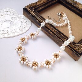 【送料無料！】【ニュートラル】ファルファーレ/チョークホワイト&ゴールドマット＊カットガラス/ホワイトオーロラ