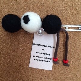 羊毛＊バレッタ（牛柄）