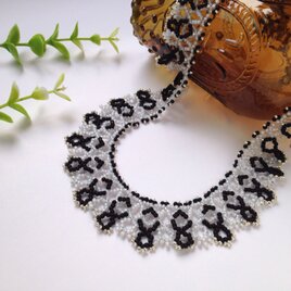 【送料無料！】レーシー♪まるで付け襟のようなフリルネックレス☆ブラック