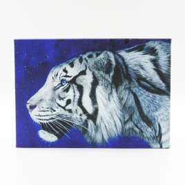 絵画パネル 「新・白虎」 A5サイズ 全面ニス塗装