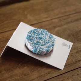 紙束のイヤリング　楕円　水色　1個