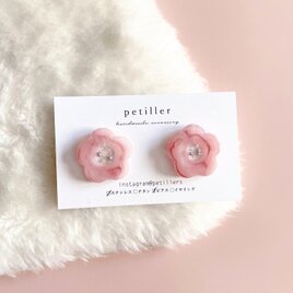 new   girly flower pieces/earring  pinkの画像