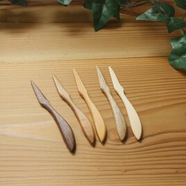 菓子切り 5本セット　新タイプ　木の種類いろいろ　おまかせセレクト　(受注製作)