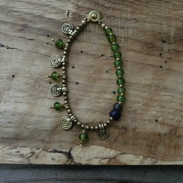 ＊4／5までのLast price＊とらいばるなブレス@オールドオリッサブラスビーズ＋アジアのビーズ