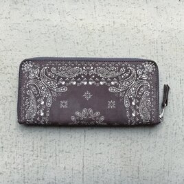 NUBUCK SUEDE ZIP WALLET PAISLEYの画像