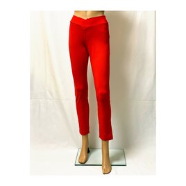 ❤SALE❤穿いている感じがしない美脚スキニーストレートストレッチロングパンツ:7～13号の方対応！通年使用◎赤レッド