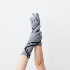 スマホ対応 手首あったか 手袋 % PERCENT（COMFORTABLE：ライトグレー・ブラック）グッドデザイン賞受賞
