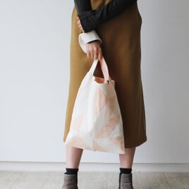 SALE 50%OFF： PERCENT バッグ（ホワイト・ライトピンク）トートバッグ・ショルダーバッグ・ニットバッグ