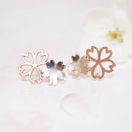 Sakura Blossom *〜桜のピアス〜* (silver×pink gold)の画像