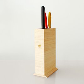 KEI　ナイフスタンド　：  包丁立て　包丁　キッチンツール　木製　桐箱　ウォールナットの画像