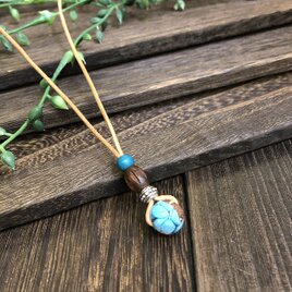 オルゴナイト シングルビーズ ネックレス ターコイズ