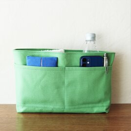 グリーン　倉敷産帆布使用バッグインバッグ【受注製作】の画像