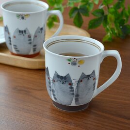 ともだち染ねこ　マグカップ(錆)の画像