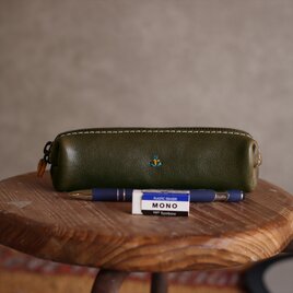 ボックス型レザーペンケース 【革6色×3サイズ展開】ふるさと納税で人気の本革筆箱   ・カスタム可・名入れ有料・st-7の画像