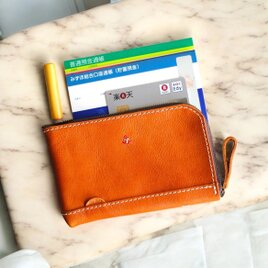 通帳4冊が入るファスナー式通帳ケース 【革６色】印鑑・カードも収納・12色の刺繍＆糸カスタム無料・名入れ有料・g21の画像