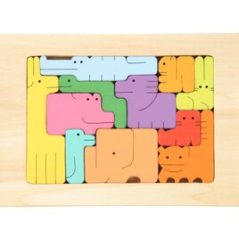 一番人気♪木製パズル アニマル１１匹(小)の画像