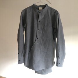 dodattee『プルオーバー風スタンドカラーシャツ』ダークグレー R02SH01DG