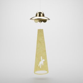UFO風鈴（ゴールド）：真鍮　オブジェ　風鈴　UFOの画像