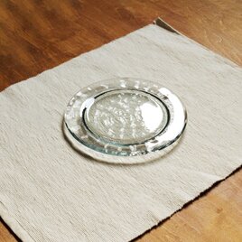 在庫限り：リサイクルガラスの食器　リム皿　グレー(φ16cm)の画像