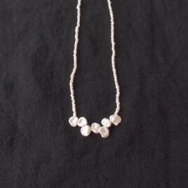 【K14gf】Seed × Petit Petal Pearl／シードパール×ペタルパールネックレス