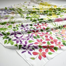 シルクツイルスカーフ「clematis garden」の画像