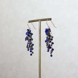 No. 833 ラピスラズリとパイライトのピアス（long）の画像