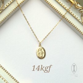 再販！【14kgf】フランス☆パリ☆プティ・メダイのネックレス（ゴールドフィルド14金の画像