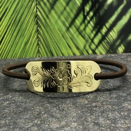 Hawaiian Hair Tie Gold" 髪を結んでアロハな気分になる金色のヘアゴム”の画像