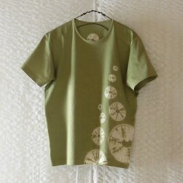 ＊SALE＊ 絞り染 あぶく模様のTシャツ(グリーン)の画像