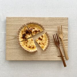 天然木の角皿 Lサイズ_クリ （水や油の染み込みを防ぐ撥水加工）