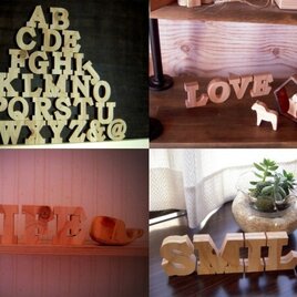 木製 切り文字　アルファベット ＆ 数字の画像