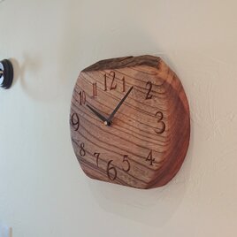木製時計 hana 壁掛け 欅の画像