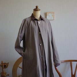グレー色コート③綿麻オックスフォードのハーフ丈88の画像