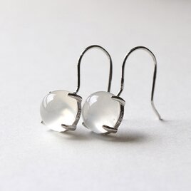 ムーンストーン ピアス｜6月誕生石 Silver925 天然石 一粒 シンプル 上品 大人 — Moonlight —