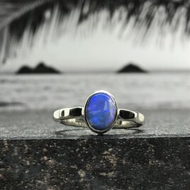Opal Ring of Ripple Arm "青い海の色のオパールリング”の画像