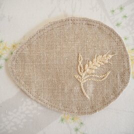 麦のコースター　Flax（Beige）×Orange
