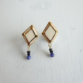 jewel cut+ソーダライトのpierce/earring（ヒシガタ）の画像