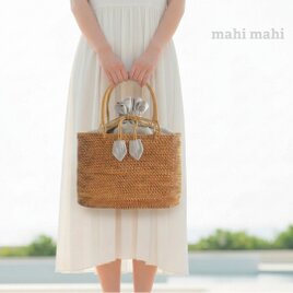 定番のベーシックデザイン☆カジュアルに使えるかごバッグ♪バリ島 アタバッグ ハンドバッグ ハンドメイド かご