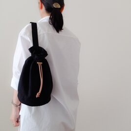 Linen One shoulder ruck sack-free　【受注制作】　リネンワンショルダーリュック　長さフリーの画像