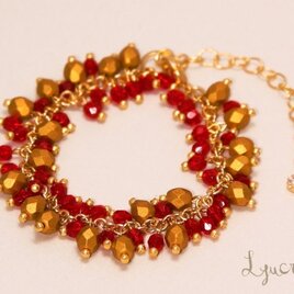 バイカラービーズブレスレット【エキゾチックガーネット】