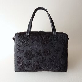 black motif lace bag