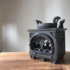 薪ストーブ型茶香炉オブジェ/ クラシックブラックの画像