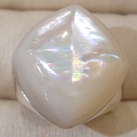 Mother of Pearl 白蝶貝リング diamond #11.5の画像