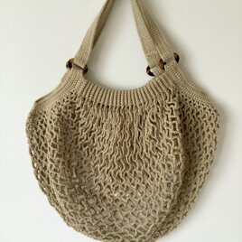 ネットバッグ（綿・Beige）の画像