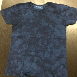 天然藍染半袖Tシャツ つまみ無地染め (S〜４L)の画像