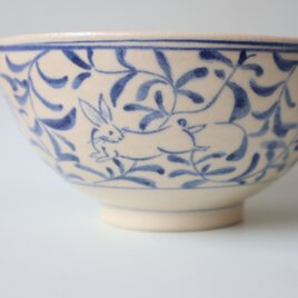 染め付けうさぎ碗a