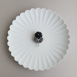 まあるい　お花のブローチ　petit・black